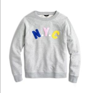 J. Crew Gray Sweatshirt with Multicolor NYC Design